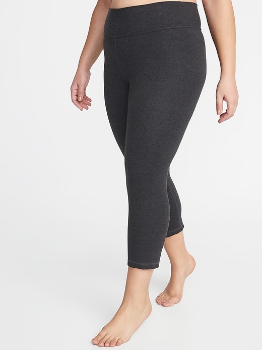 View large product image 1 of 1. High-Waisted Plus-Size PowerChill Yoga Crops