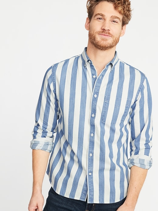 Image number 1 showing, Slim-Fit Striped Twill Everyday Shirt
