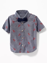 View large product image 5 of 5. Lobster-Print Oxford Shirt & Bow-Tie Set for Toddler Boys