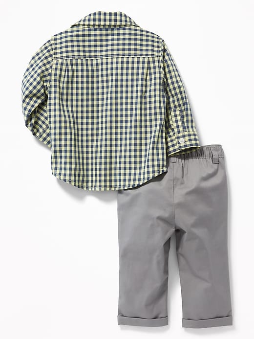 View large product image 2 of 2. Patterned Shirt & Twill Chinos Set for Baby