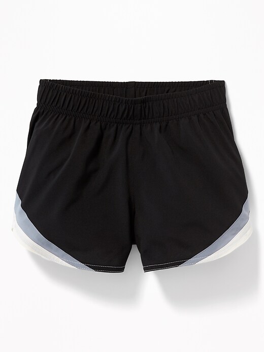 View large product image 1 of 3. Go-Dry Cool Color-Blocked Run Shorts For Girls