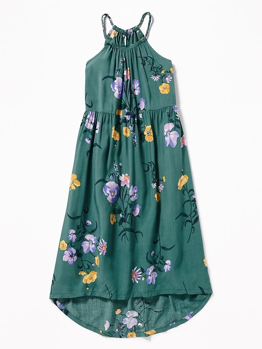 View large product image 1 of 3. Floral-Print Suspended-Neck Midi for Girls