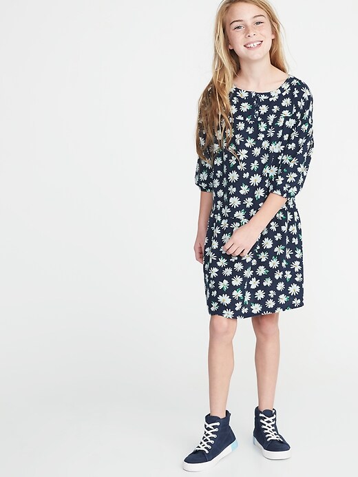 View large product image 1 of 1. Floral-Print Swing Dress for Girls