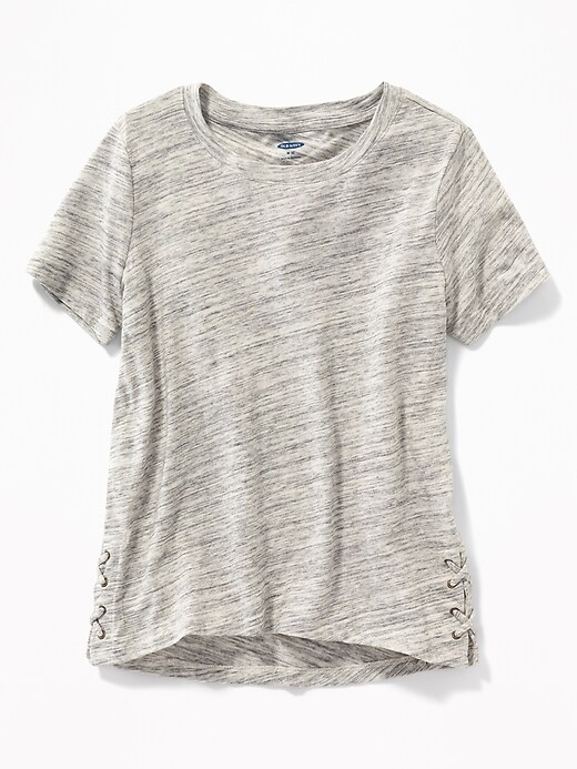 View large product image 1 of 1. Side Lace-Up Tee for Girls