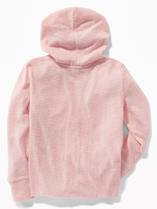 View large product image 2 of 3. Plush-Knit Tie-Hem Pullover Hoodie for Girls