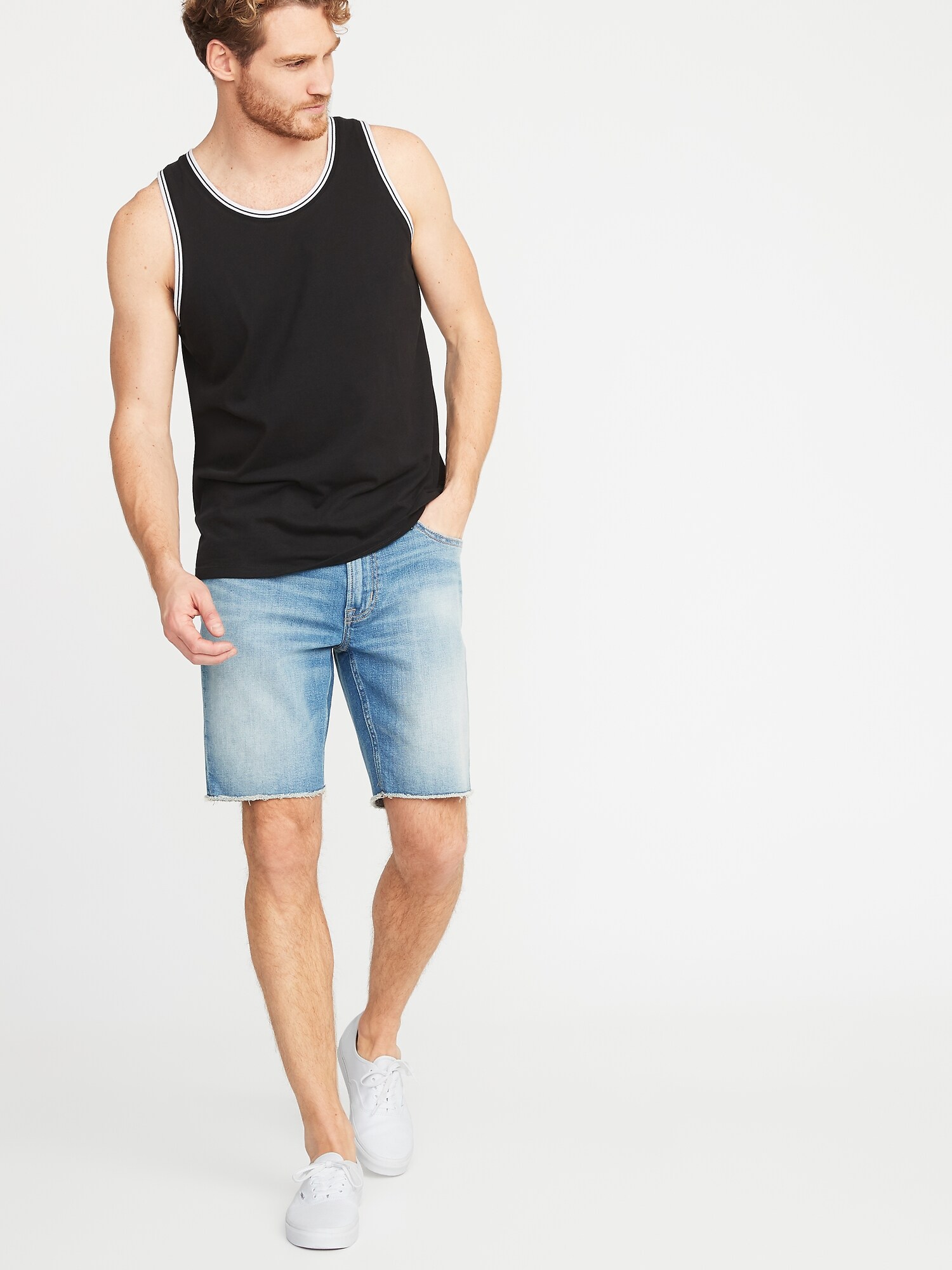 Soft-Washed Tipped Jersey Tank for Men | Old Navy