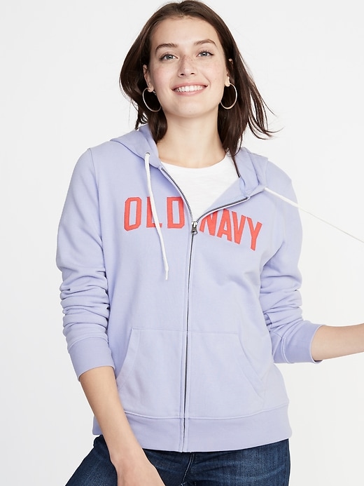 View large product image 1 of 1. Logo-Graphic Zip Hoodie for Women