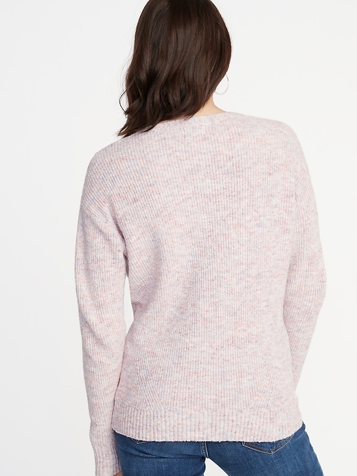 Image number 2 showing, Cozy Marled V-Neck Sweater for Women