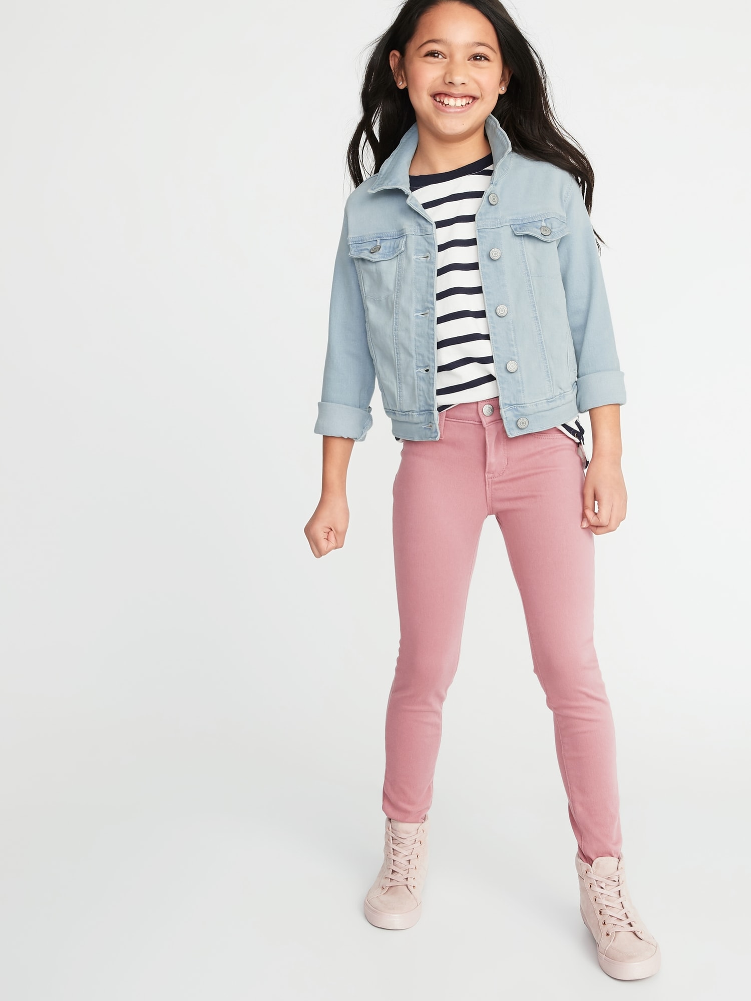 light pink jean jacket