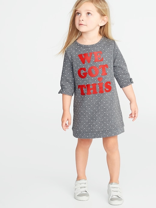 View large product image 1 of 3. French-Terry Graphic Shift Dress for Toddler Girls