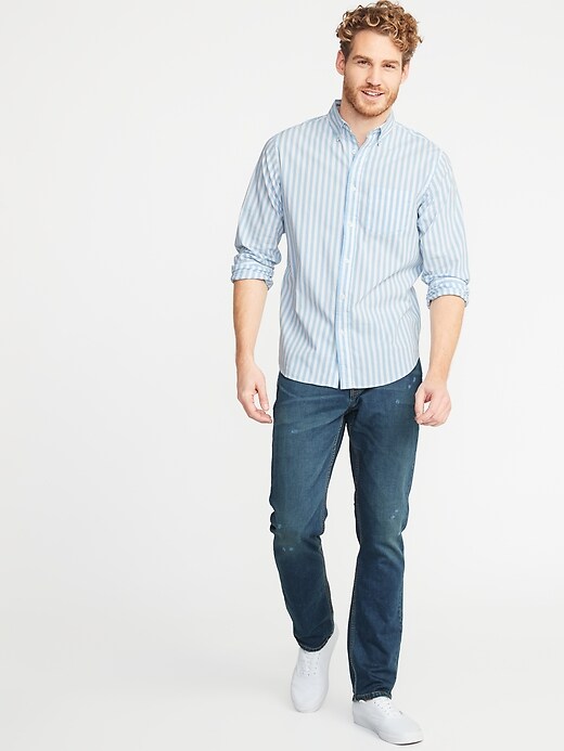 Image number 3 showing, Regular-Fit Built-In Flex Everyday Striped Shirt