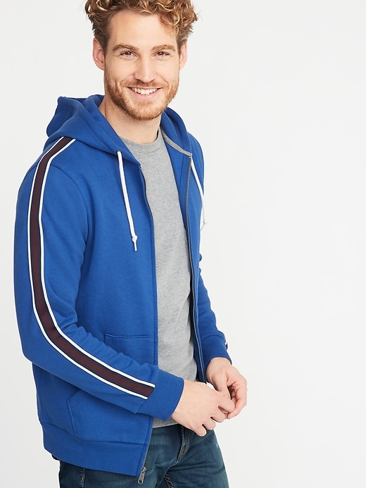 Image number 1 showing, Classic Striped-Sleeve Hoodie
