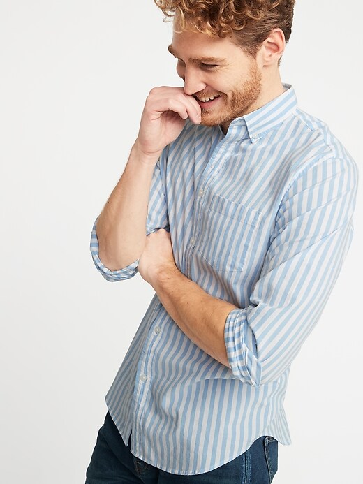 Image number 4 showing, Regular-Fit Built-In Flex Everyday Striped Shirt