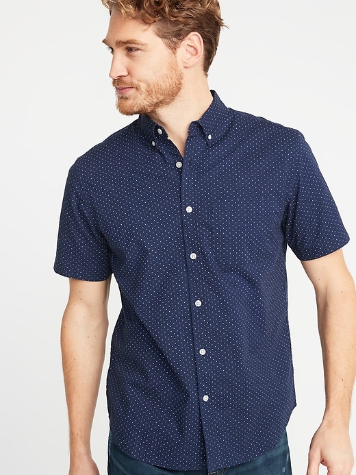 Image number 1 showing, Regular-Fit Built-In Flex Dot-Print Everyday Shirt