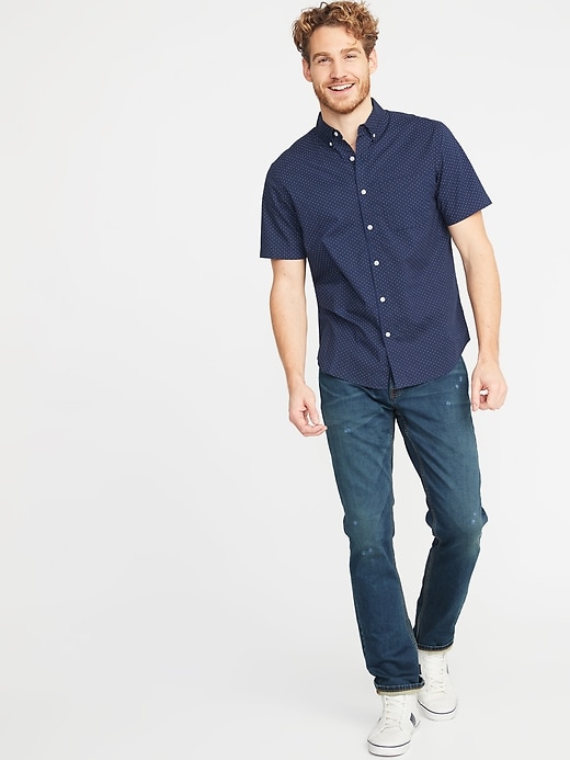 Image number 3 showing, Regular-Fit Built-In Flex Dot-Print Everyday Shirt