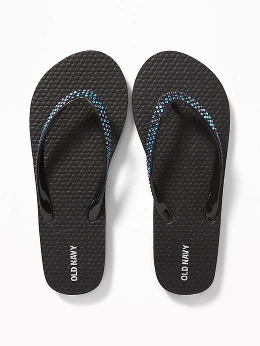 View large product image 1 of 1. Rhinestone Flip-Flops for Girls
