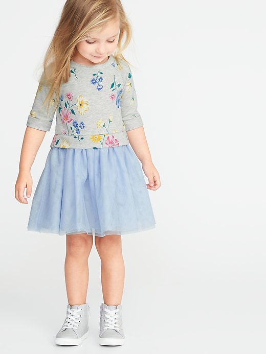 View large product image 1 of 1. 2-in-1 Sweatshirt Tutu Dress for Toddler Girls