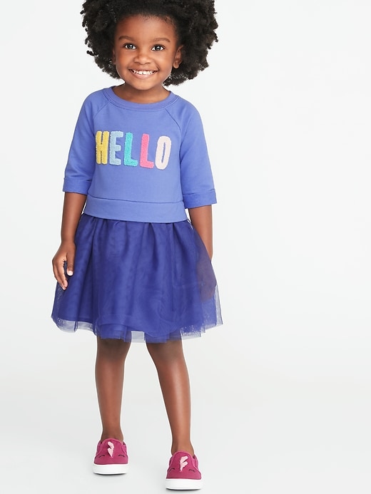 View large product image 1 of 1. 2-in-1 Sweatshirt Tutu Dress for Toddler Girls
