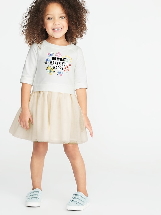 View large product image 1 of 3. 2-in-1 Sweatshirt Tutu Dress for Toddler Girls