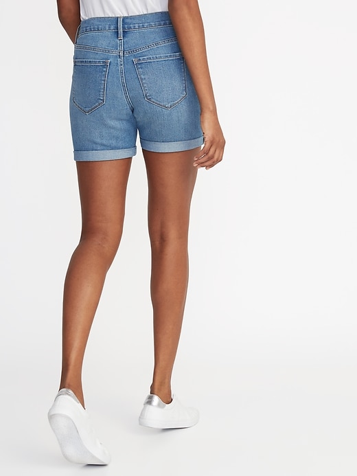 View large product image 2 of 3. Mid-Rise Jean Shorts For Women -- 5-Inch Inseam