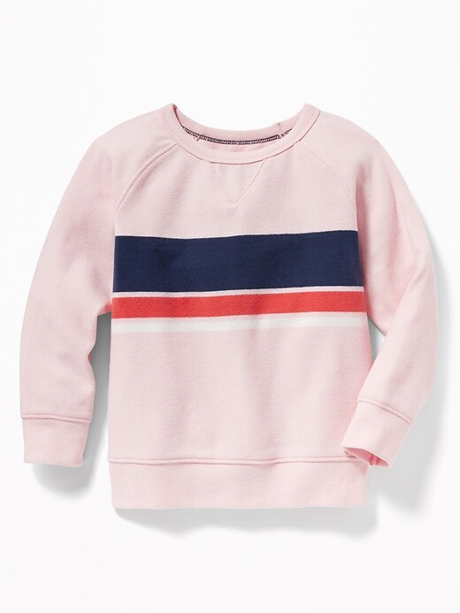 View large product image 1 of 2. Chest-Stripe Raglan Crew-Neck Sweatshirt for Toddler Boys