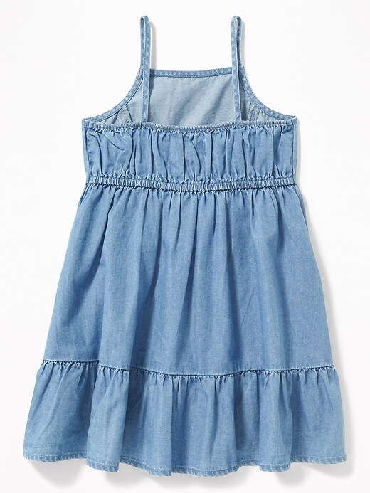 View large product image 2 of 3. Tiered Chambray Fit & Flare Dress for Toddler Girls