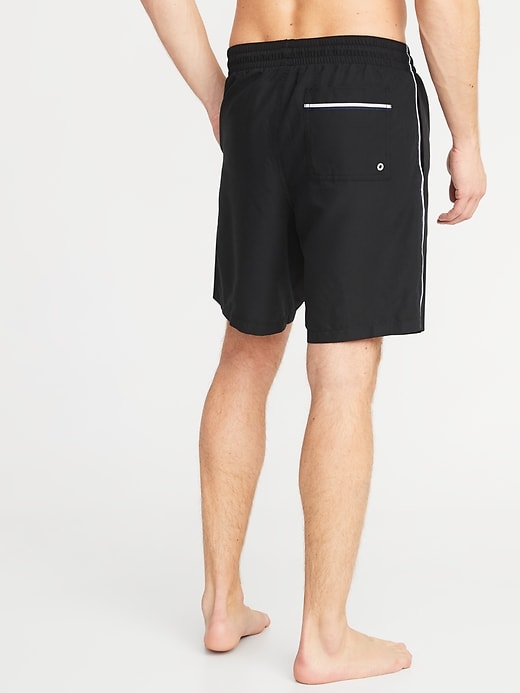 View large product image 2 of 2. Side-Stripe Swim Trunks - 8-inch inseam