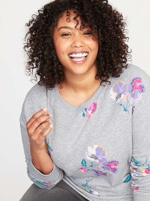 Image number 4 showing, Patterned French Terry Plus-Size Sweatshirt