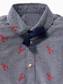 View large product image 4 of 5. Lobster-Print Oxford Shirt & Bow-Tie Set for Toddler Boys