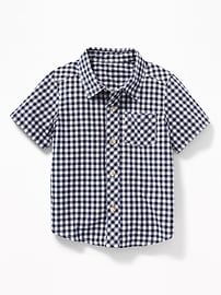 View large product image 4 of 4. Built-In Flex Patterned Poplin Shirt for Toddler Boys