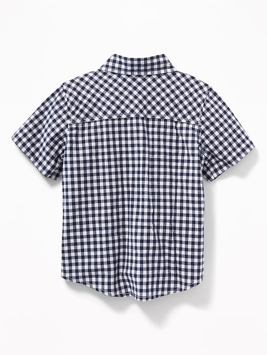 View large product image 2 of 4. Built-In Flex Patterned Poplin Shirt for Toddler Boys