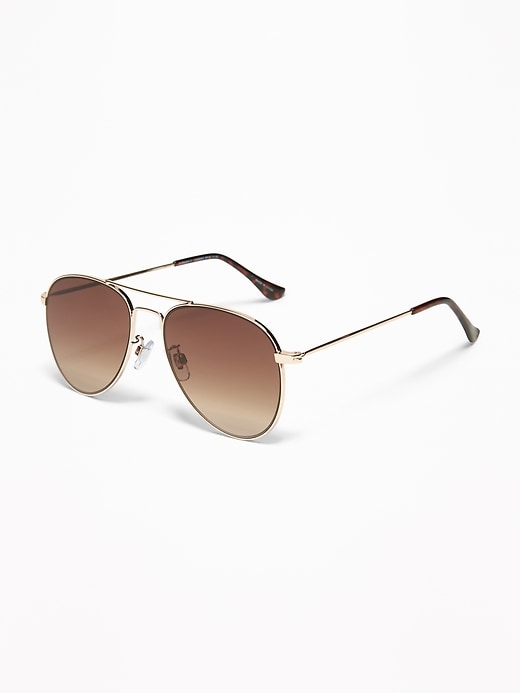 View large product image 1 of 1. Wire-Frame Aviator Sunglasses