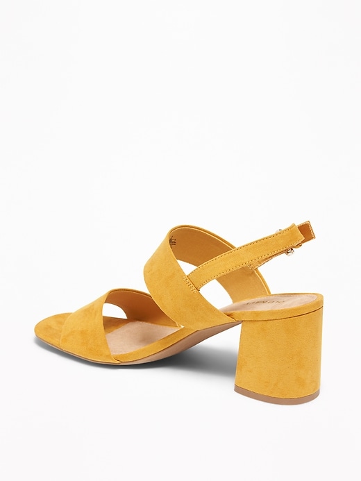 Image number 4 showing, Faux-Suede Slingback Block-Heel Sandals for Women