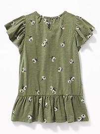 View large product image 3 of 3. Slub-Knit Flutter-Sleeve Dress for Toddler Girls