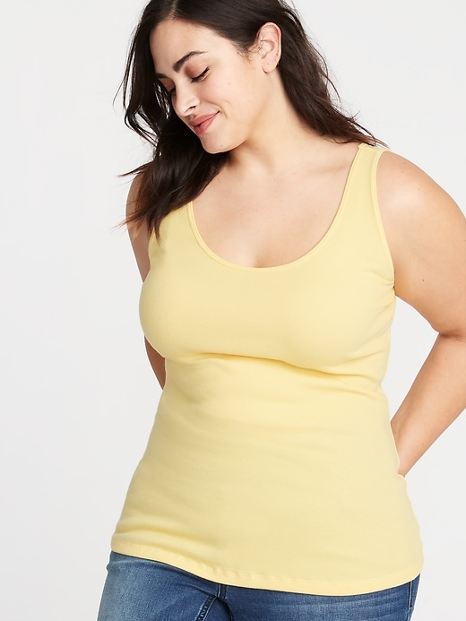 View large product image 1 of 1. First-Layer Fitted Plus-Size Rib-Knit Tank