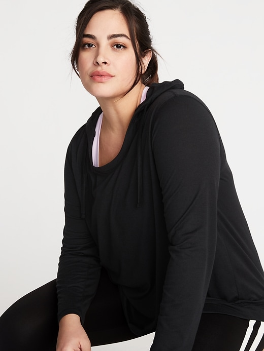 Image number 4 showing, Lightweight Jersey Plus-Size Pullover Hoodie
