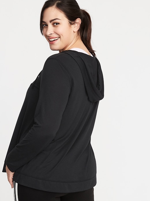 Image number 2 showing, Lightweight Jersey Plus-Size Pullover Hoodie