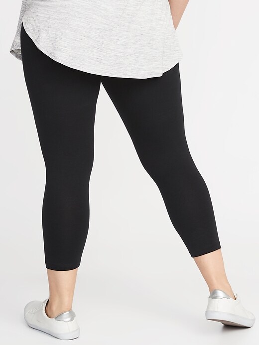 View large product image 2 of 2. Cropped Jersey Plus-Size Leggings