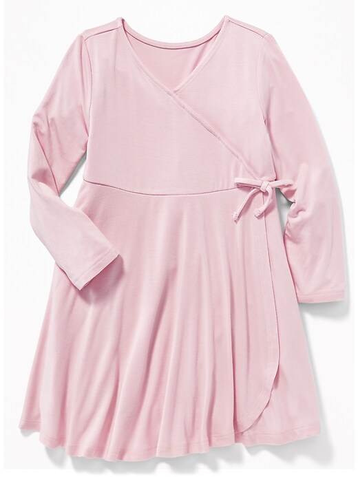 View large product image 2 of 3. Wrap-Front Fit & Flare Jersey Dress for Toddler Girls