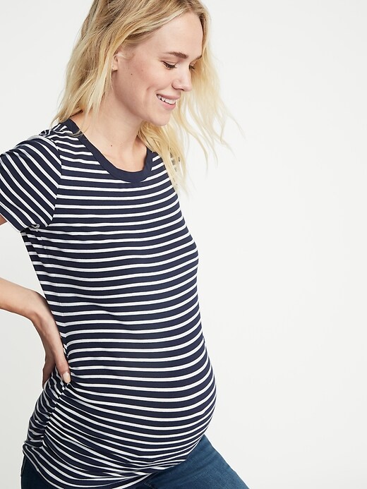 Maternity Fitted Crew-Neck Tee | Old Navy