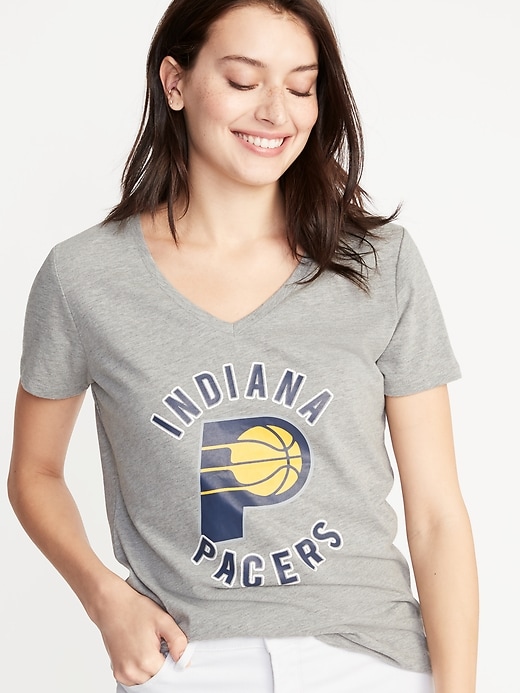 View large product image 1 of 1. NBA&#174 Team Graphic V-Neck Tee for Women
