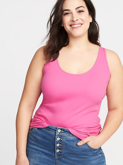 Image number 4 showing, First-Layer Fitted Plus-Size Rib-Knit Tank