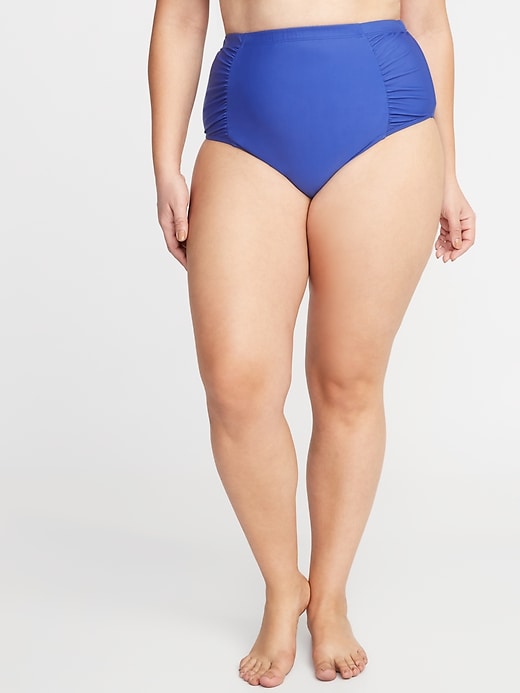 View large product image 1 of 1. High-Waisted Secret-Smooth Plus-Size Swim Bottoms