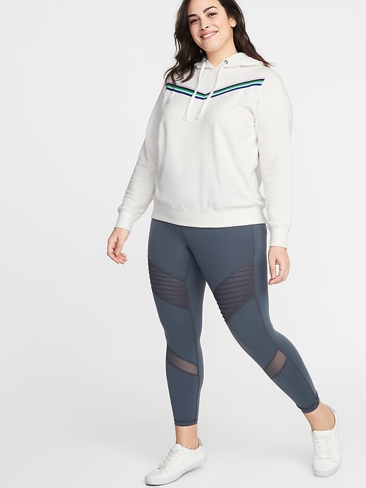 Image number 3 showing, Chevron-Stripe French Terry Plus-Size Pullover Hoodie