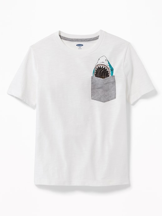 View large product image 1 of 1. Graphic Slub-Knit Pocket Tee For Boys