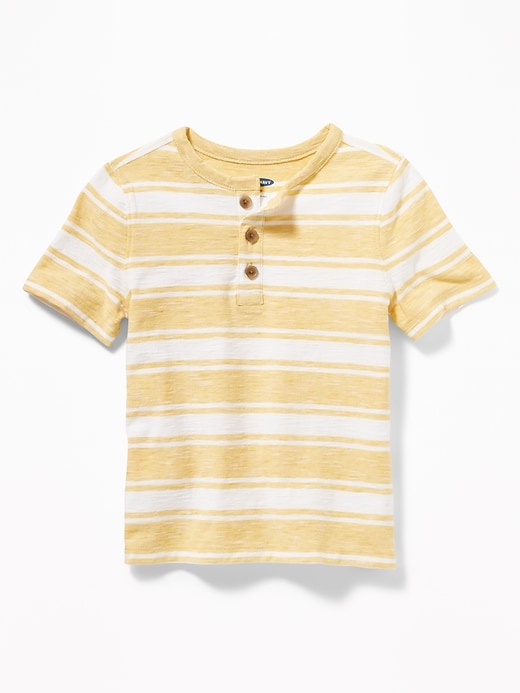 View large product image 1 of 1. Striped Slub-Knit Henley for Toddler Boys