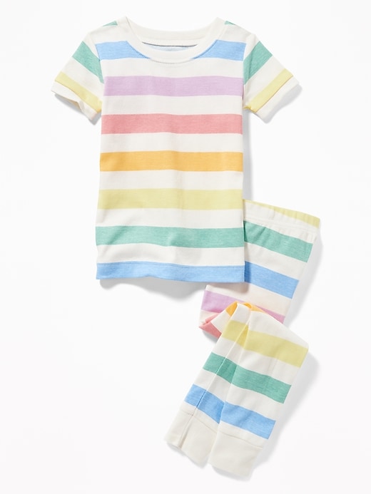 View large product image 1 of 1. Rainbow-Stripe Sleep Set For Toddler & Baby