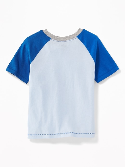 View large product image 2 of 2. Color-Blocked Raglan-Sleeve Tee for Toddler Boys
