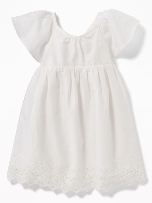 View large product image 1 of 2. Fit & Flare Eyelet-Hem Dress for Baby