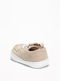 View large product image 3 of 4. Linen Boat Shoes for Baby
